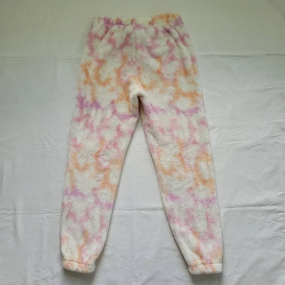 Cat & Jack Fleece Jogger Pants Set Pink Tie Dye Blue Star Sweater Girls L Cozy